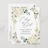 Brautparty Zurückgestellt Datum Elegante Rosen Postkarte (Vorne/Hinten)