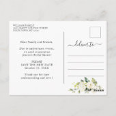 Brautparty Zurückgestellt Datum Elegante Rosen Postkarte (Rückseite)