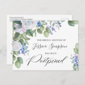 Brautparty Zurückgestellt Elegante Eukalyptus-Rose Postkarte (Vorne/Hinten)