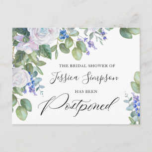 Brautparty Zurückgestellt Elegante Eukalyptus-Rose Postkarte