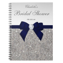 Brautpartyguestbook-Imitatsequins-Marine-Bogen Notizblock