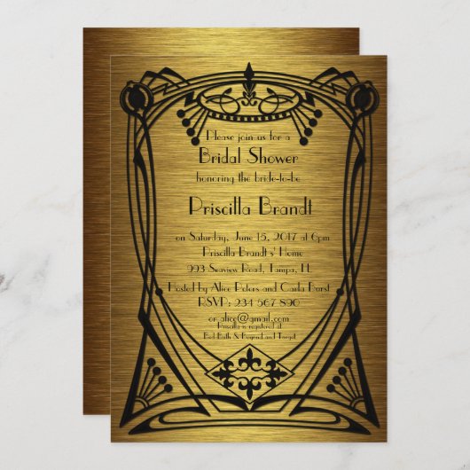 Brautpartykunst-Deko groß-Gatsby Einladung (Vorne/Hinten)