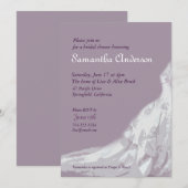 Brautpartylavendel: Brautkleid Einladung (Vorne/Hinten)