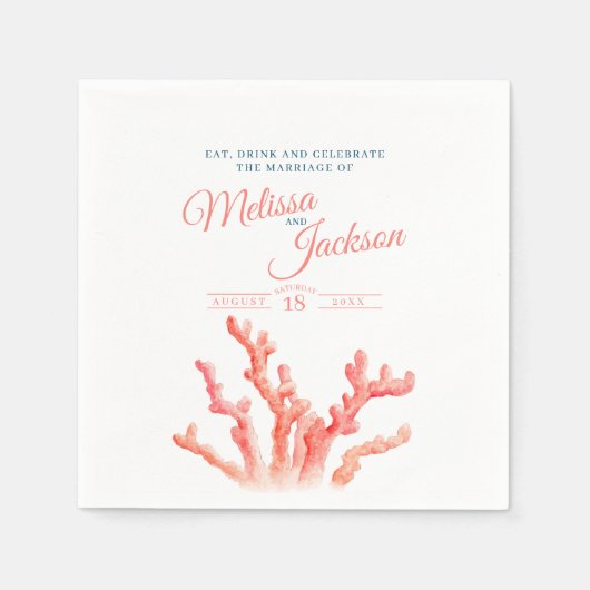 Brautpavillon für Korallenorange Serviette (Vorderseite)