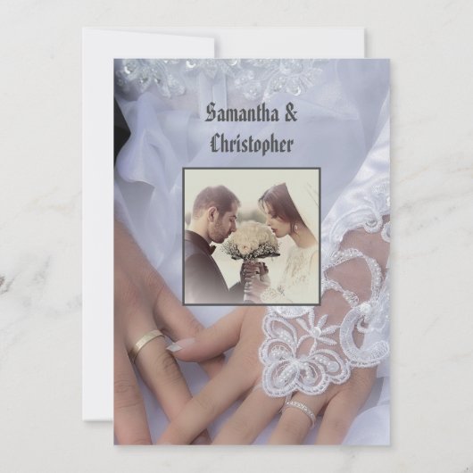 Brautpavillon - Hochzeitskleid Foto Einladung (Rückseite)