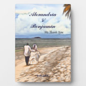 Brautpavillon Tropical Palm Wedding Braut Danke fü Fotoplatte (Vorderseite)