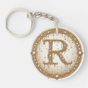 Brautperlen-Monogramm R Anfangsbuchstabe Geschenki Schlüsselanhänger