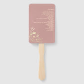 Brautprogramm-Handfächer in staubigem Rosa Fächer (Rückseite)