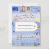 Brautreise-Duschen-Thema in hellblauem Einladung (Rückseite)