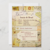 Brautreise-Duschenthema im Kakao und in der Creme Einladung (Vorderseite)