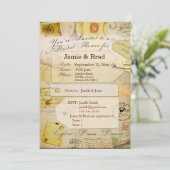 Brautreise-Duschenthema im Kakao und in der Creme Einladung (Stehend Vorderseite)