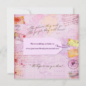 Brautreise-Duschenthema in rosa und in Lila Einladung (Rückseite)