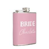 Brautrosa und Personalisierte Bezeichnung Flachmann (Rechts)