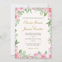 Brautrosen Hochzeitseinladung | Editierbar Floral Einladung