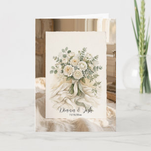Brautrosenstrauß Hochzeitsflorales Dankeschön-Kart Karte