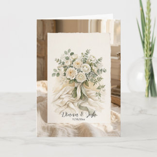 Brautrosenstrauß Hochzeitsflorales Dankeschön-Kart Karte