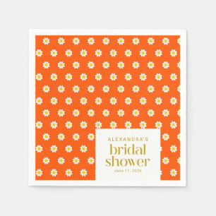Brautschau im Vintage-Orange-Daisy-Stil - individu Serviette
