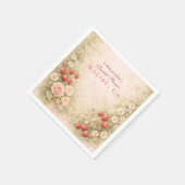 Brautschauer im Erdbeerrosé-Garten Serviette (Ecke)