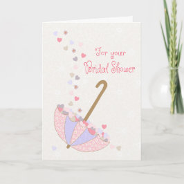 Brautschirm mit Herzen und Blumen Karte