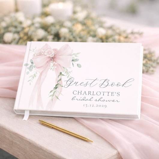 Brautschmaus mit Rosa Schleife Gästebuch