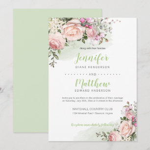 Brautschmetzling   Grüner Hintergrund   Hochzeit Einladung