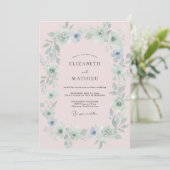 Brautschmuck Kranz Blush Azure Einladung (Stehend Vorderseite)