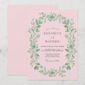 Brautschmuck Kranz Blush Einladung (Vorne/Hinten)