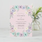 Brautschmuck Kranz Blush Pastell Einladung (Stehend Vorderseite)