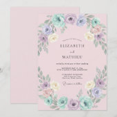 Brautschmuck Kranz Blush Pastell Einladung (Vorne/Hinten)