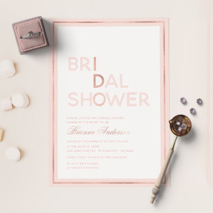 Brautschmuck & Roségoldfolie geprägte I Do Bridal Folieneinladung