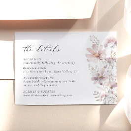 Brautschmuck Wildblumen Florale Hochzeitsdetails Begleitkarte