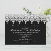 Brautschwarz Einladung (Stehend Vorderseite)