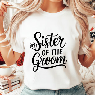 Brautschwester Elegantes Skript Hochzeitsdiamant Tri-Blend Shirt