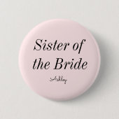 Brautschwester-Rosé-farbenes Knopf Button (Vorderseite)