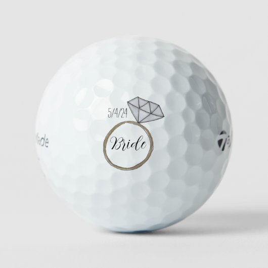 Brautskriptzeitdatum Golfball (Vorderseite)