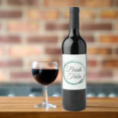 Brautstamm Emerald Green Botanischer Kranz Weinetikett