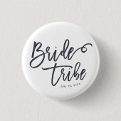 Brautstamm modern und einfach handschriftlich button (Vorderseite)