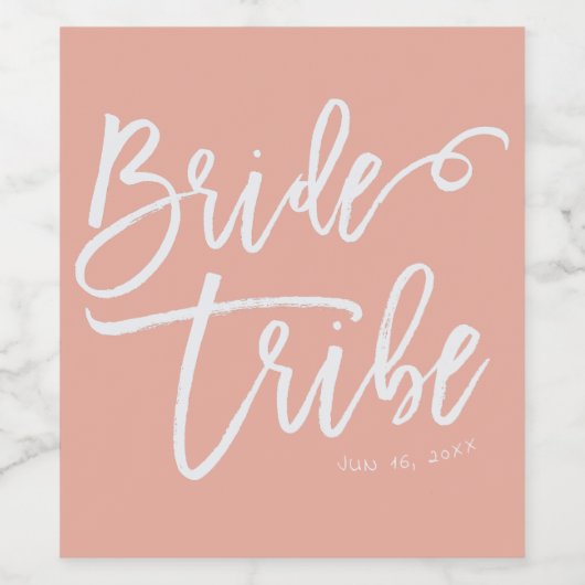 Brautstamm modern und einfach handschriftlich weinetikett (Einzelnes Label)