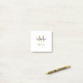 Brautstamm-Monogramm Brautparty einfach golden p Post-it Klebezettel (Auf Schreibtisch)