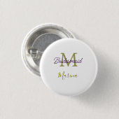 Brautstamm-Monogramm-Junggesellinnenabschied einfa Button (Vorne & Hinten)