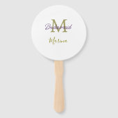Brautstamm-Monogramm-Junggesellinnenabschied einfa Fächer (Rückseite)