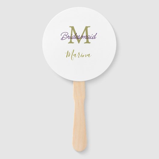 Brautstamm-Monogramm-Junggesellinnenabschied einfa Fächer (Vorderseite)