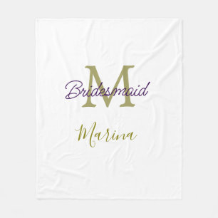 Brautstamm-Monogramm-Junggesellinnenabschied einfa Fleecedecke