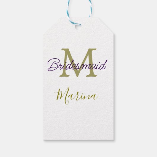 Brautstamm-Monogramm Junggesellinnenabschied einfa Geschenkanhänger (Rückseite)