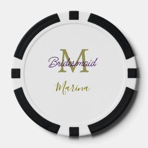 Brautstamm-Monogramm-Junggesellinnenabschied einfa Pokerchips