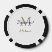 Brautstamm-Monogramm-Junggesellinnenabschied einfa Pokerchips (Rückseite)