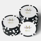 Brautstamm-Monogramm-Junggesellinnenabschied einfa Pokerchips (Stapel)