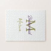 Brautstamm-Monogramm-Junggesellinnenabschied einfa Puzzle (Horizontal)