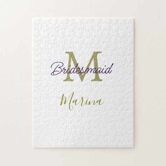 Brautstamm-Monogramm-Junggesellinnenabschied einfa Puzzle (Vertikal)