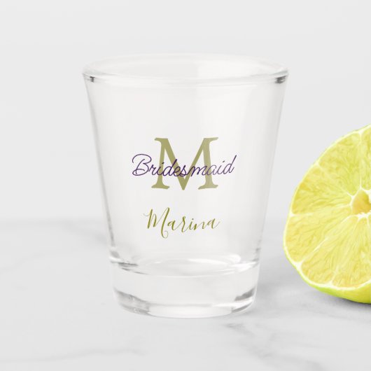 Brautstamm-Monogramm-Junggesellinnenabschied einfa Schnapsglas (Vorderseite)